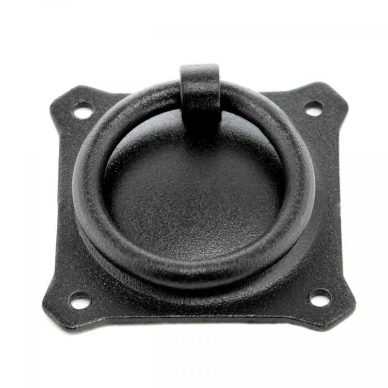Black Wrought Iron Ring Cabinet Pulls Rust Resistant