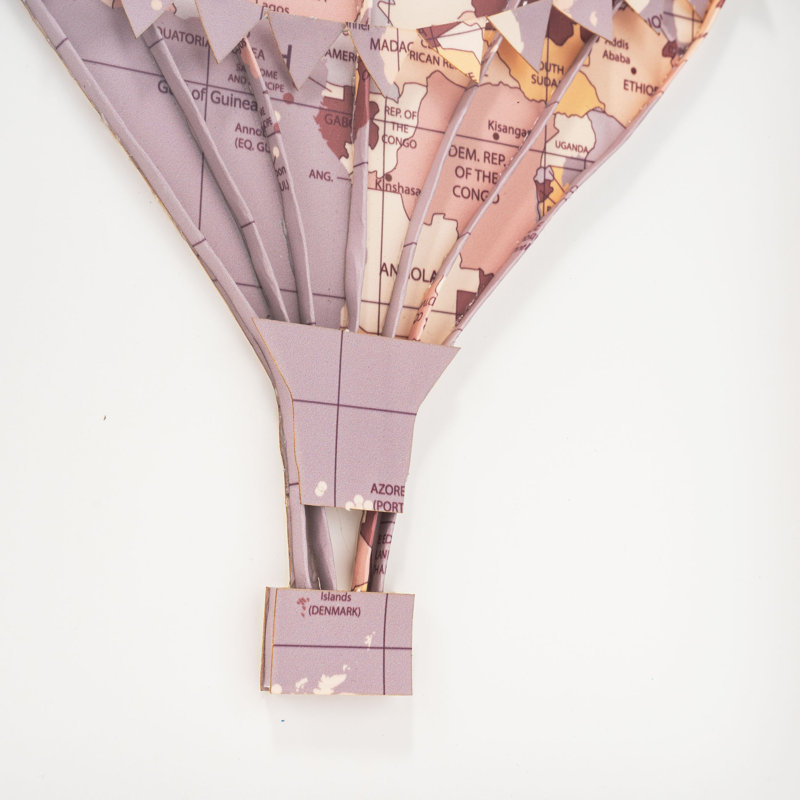 Flottant au-dessus, boîte à montgolfière rose
