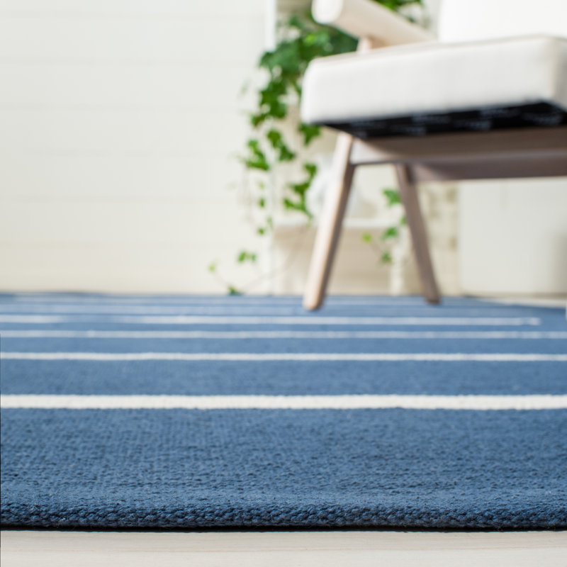 Estrelita Hand Woven Cotton Striped Rug, Rectangle 3' x 5'