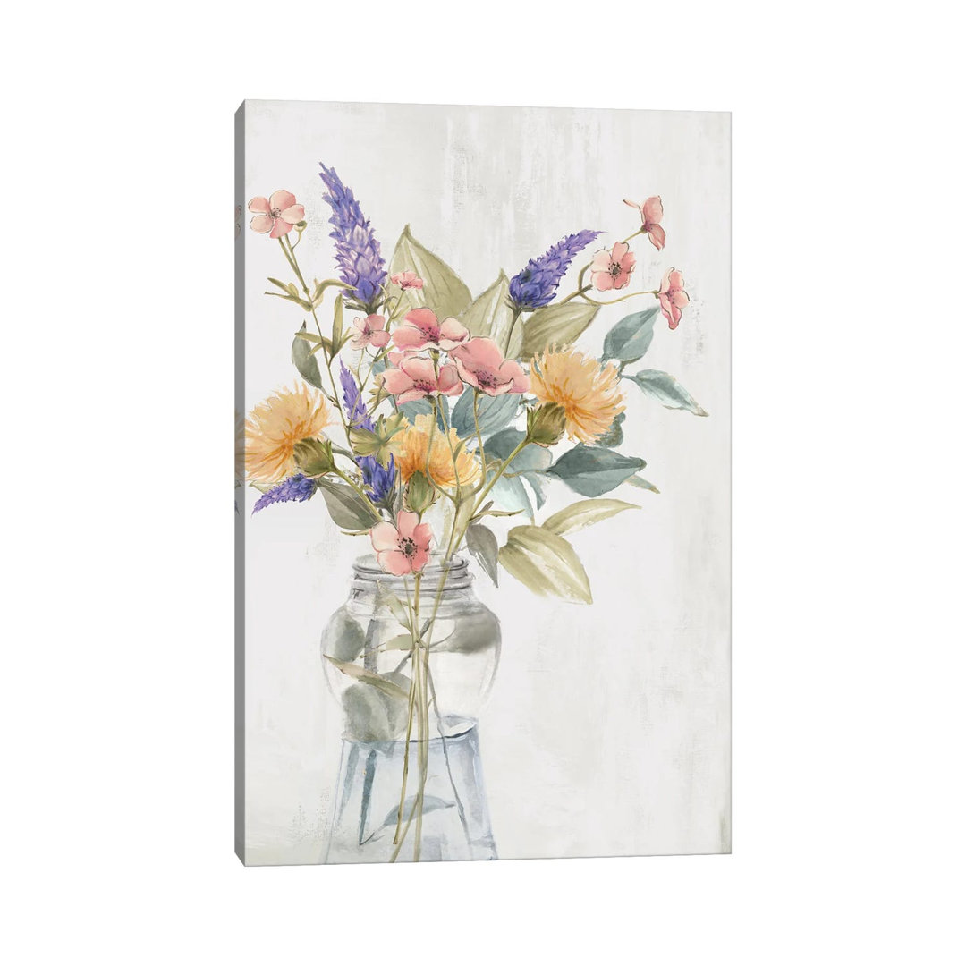Vibrant Blooms In Glass Vase