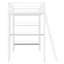 Lit mezzanine simple en métal blanc avec tablettes à 3 couches et bureau - Maximisez l'espace de votre chambre à coucher avec 3 couches de design moderne-1176552453-1176552455