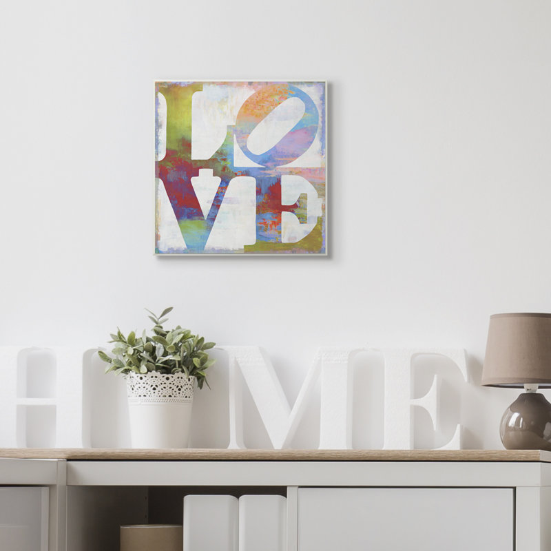 «Love Painted Textured Rainbow Typographie», impression