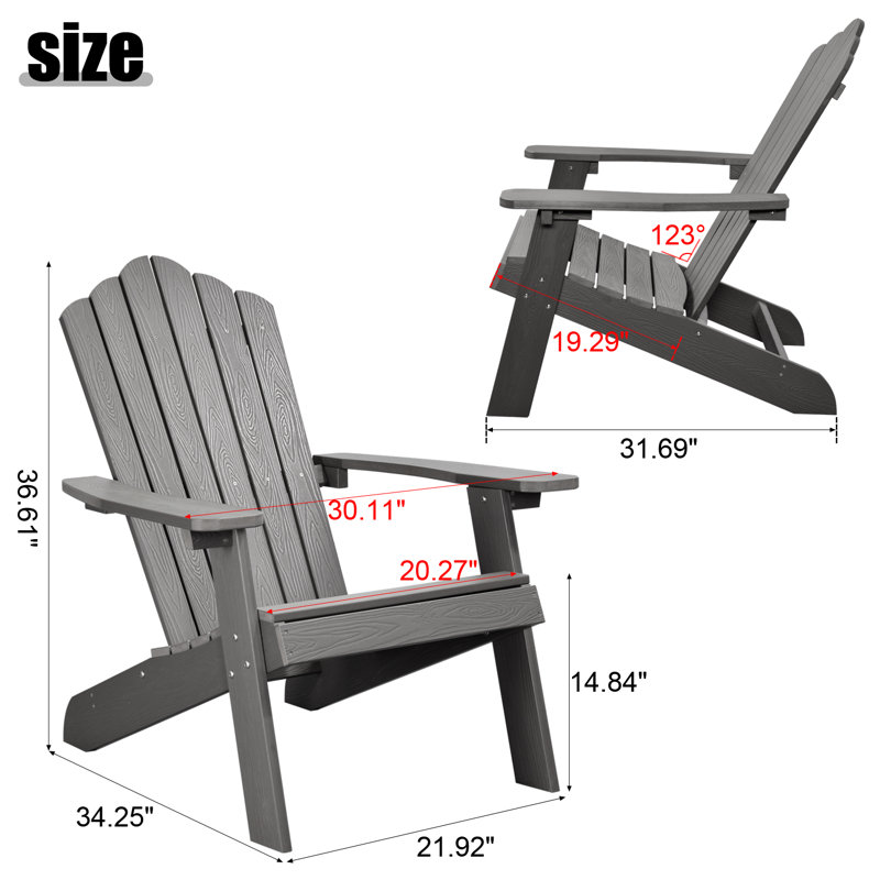 Chaise Adirondack, Gris carbone, 1