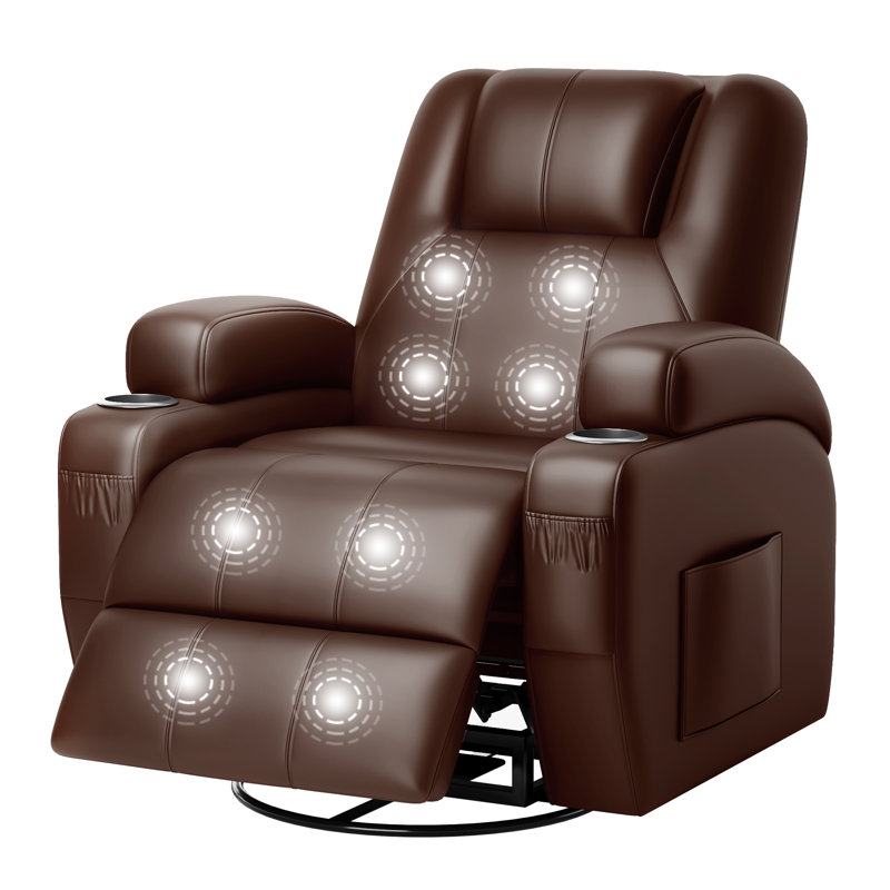 Rocking Recliner Chair, Massage Rocker Recliner Chair with Vibration Massage,360°Swivel Glider Recliner Chairs for Living Room, Bedroom