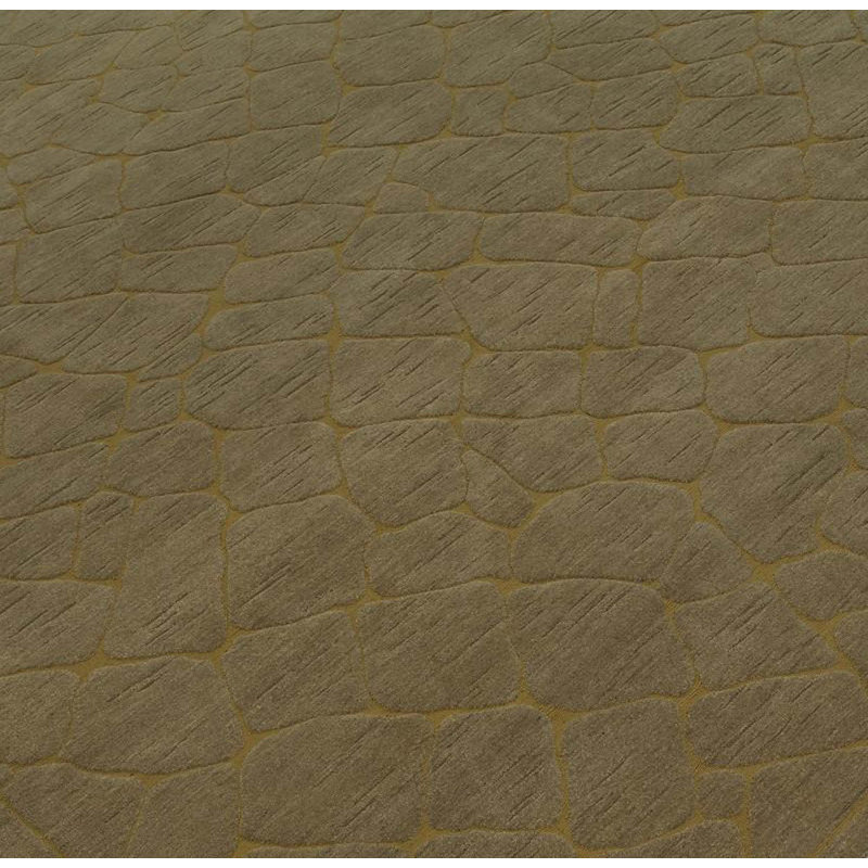 Tapis brun noué à la main de haute qualité, Rectangle 4 pi 2 po x 6 pi 1 po