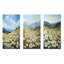 «Mountain Daisies On Hill» - ensemble de 3 reproductions d'art mural en métal-202050025