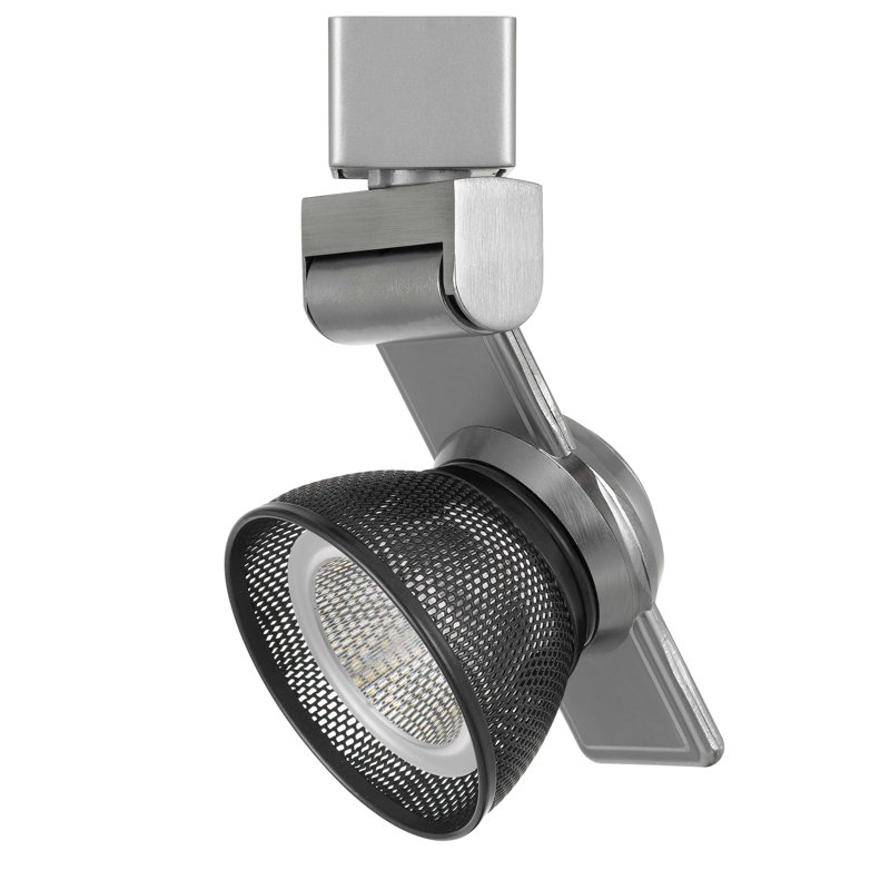Tête de luminaire de rail del, Noir, Acier brossé