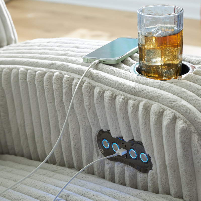 Canapé inclinable Forest Lake, Polyester blanc