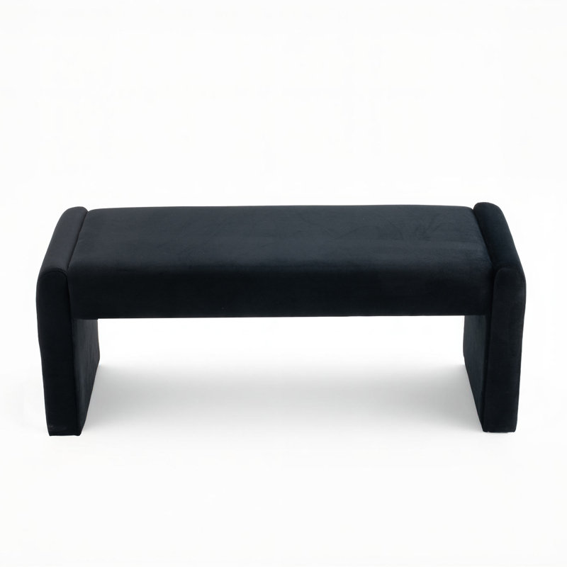 Velvet/Faux Leather Entryway Bench End Of Bed Bench Upholstered Modern Window Bench Comfy Ottoman For Dining Room/Bedroom/Living Room/Hallway/Indoor