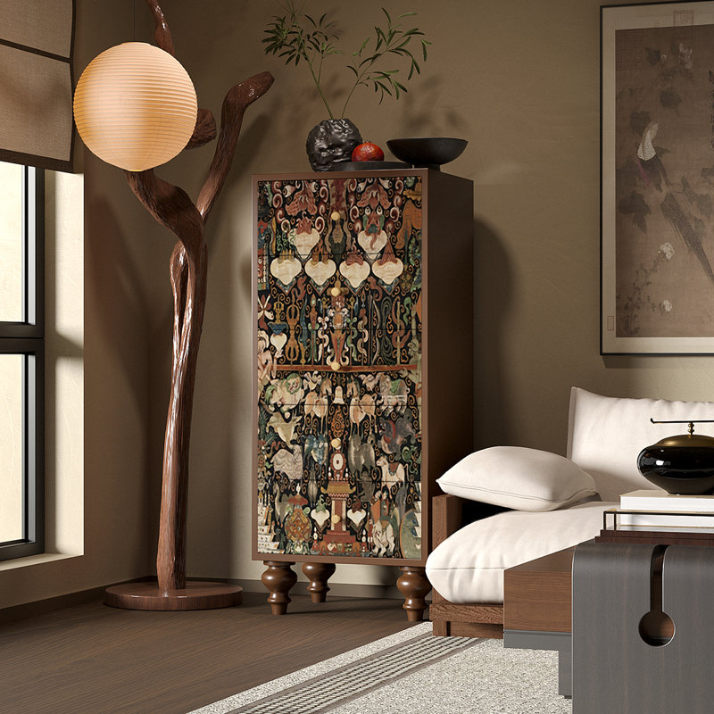 Armoire de rangement moderne à sens avancé, Brun