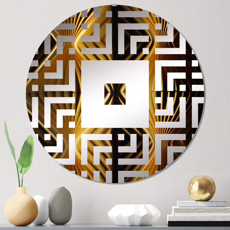 Miroir mural Op-Art Retro Gold, 23,6 po x 23,6 po