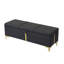 Ensemble de chambre à coucher avec lit plateforme tapissier, rangement hydraulique et repose-pieds de rangement noir, pieds en métal-66448462