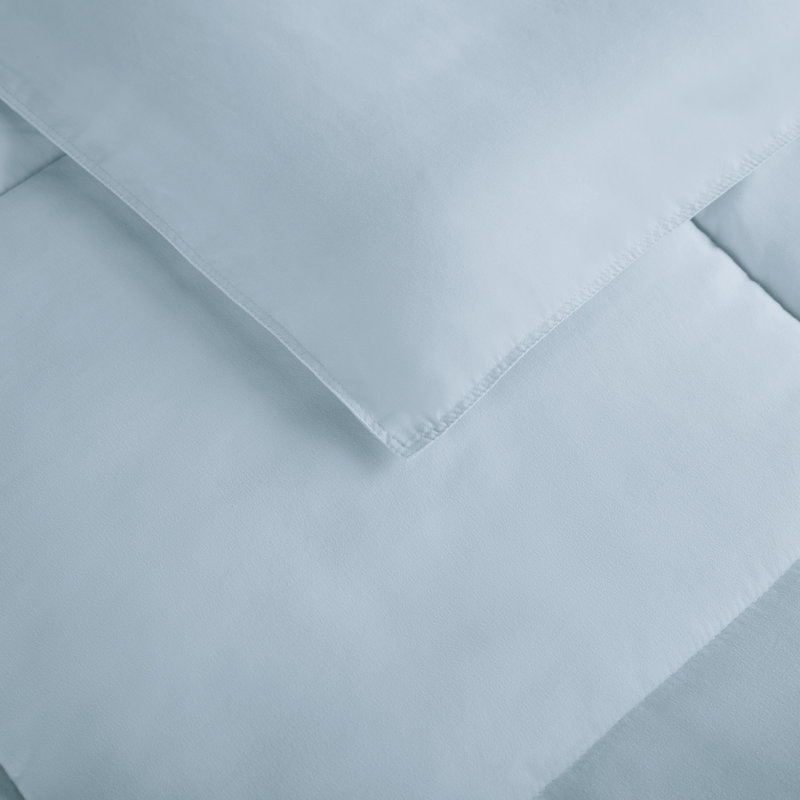 Twin Light Blue Microfiber Bed in a Bag Set