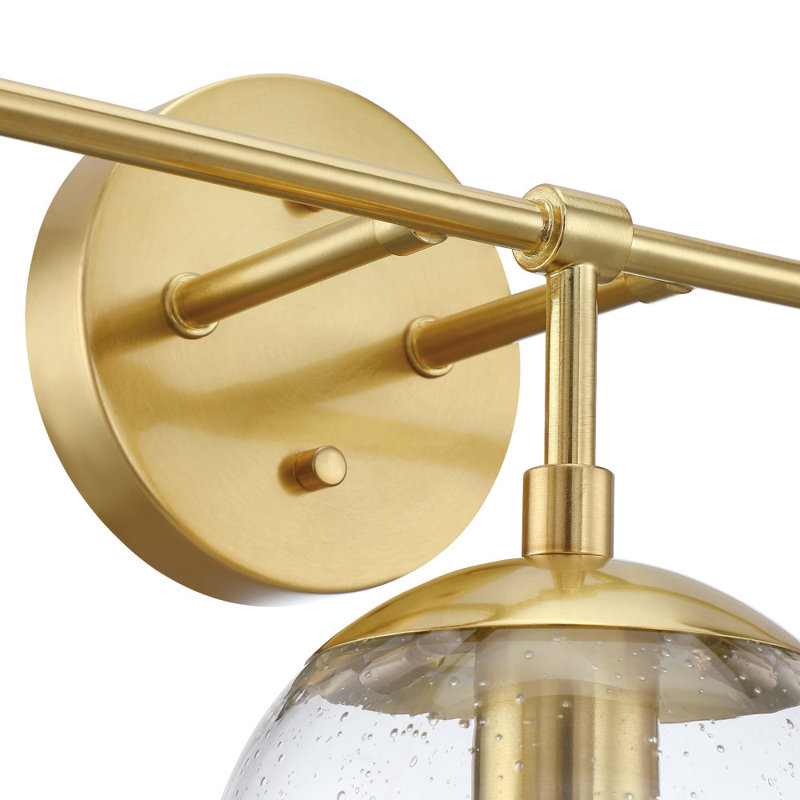 Éclairage de salle de bain à intensité variable 3 lumières Vazken, Or satiné