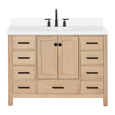 Cambridge 49'' Single Bathroom Vanity with White Quartz Top