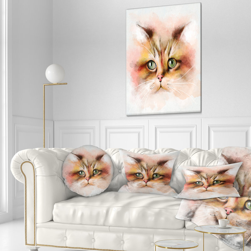 Coussin lombaire en aquarelle pour chat animal