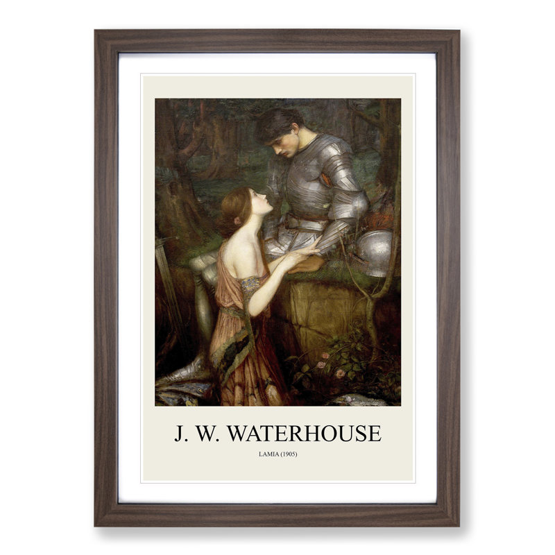 Lamia by John William Waterhouse - Picture Frame Art Prints, 65cm H x 48cm W x 2cm D, Walnut Framed Framed