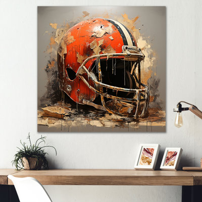 Red And Black Football Helmet - Sport Football Wall Art