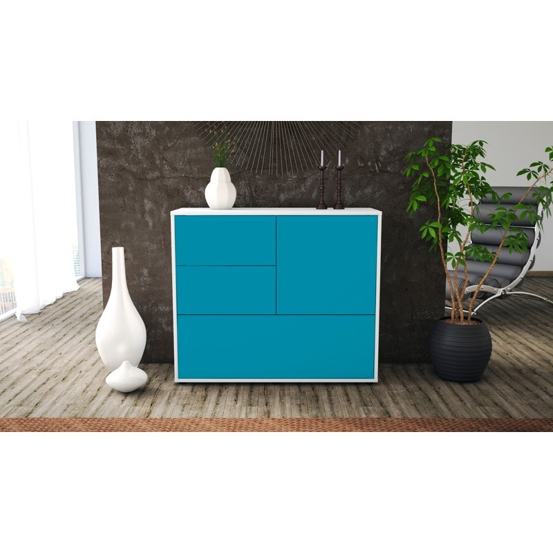 Richas Sideboard, White/Turquoise