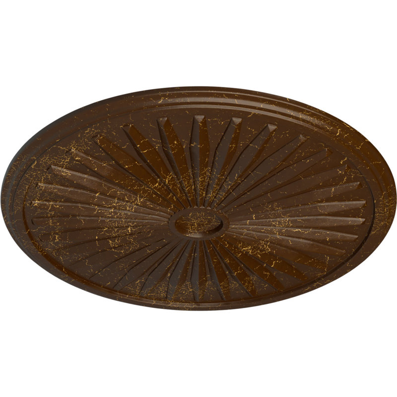 Médaillon de plafond de 33 1/8 po x 3 1/2 po x P 1 3/8 po (convient aux auvents jusqu'à 5 po), Craquelure racinette