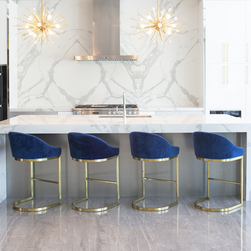 Tabouret de bar 26 po Berlin, Bleu royal