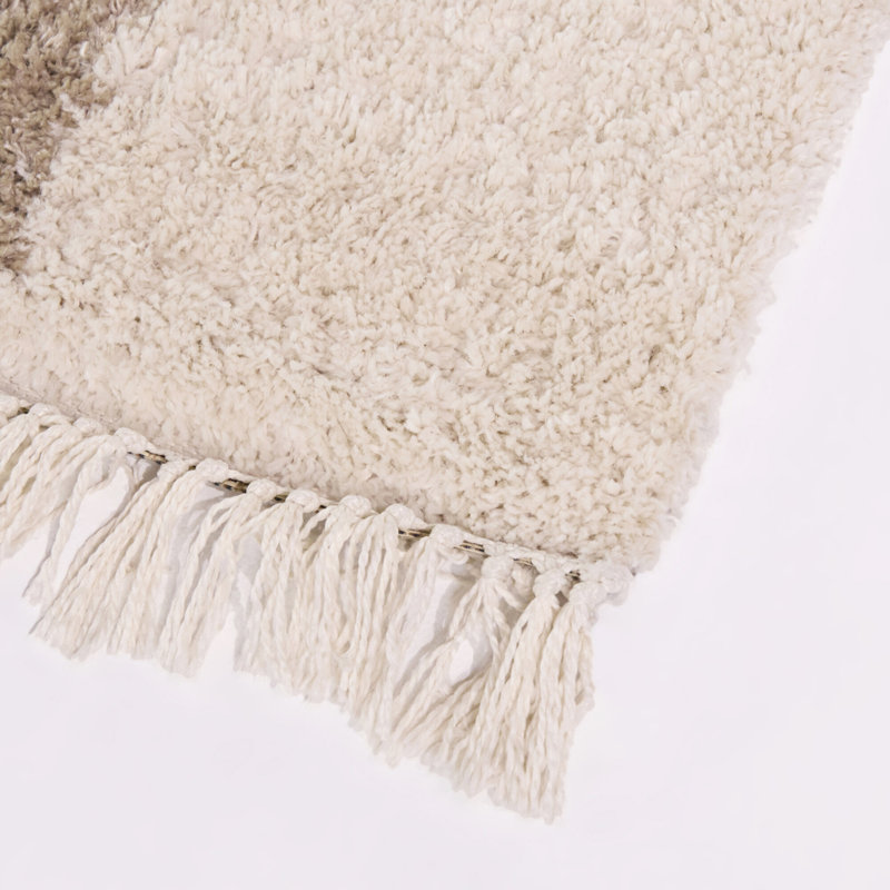 Barnwell Beige Geometric Stripe Area Rug, Rectangle 5'3" x 7'