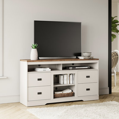 Meuble télé 3 en 1 pour téléviseur de 85 po avec 4 tiroirs et espace de rangement spacieux Laziza Morden
