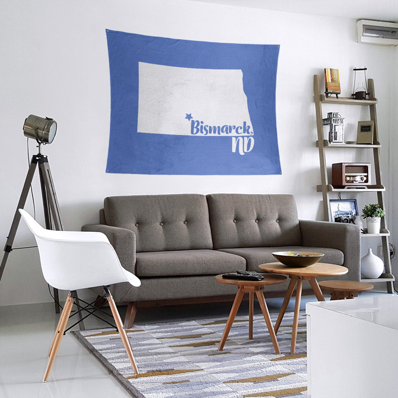 Tapisserie Bismarck North Dakota, H 27,5 po x l 37,5 po, Bleu