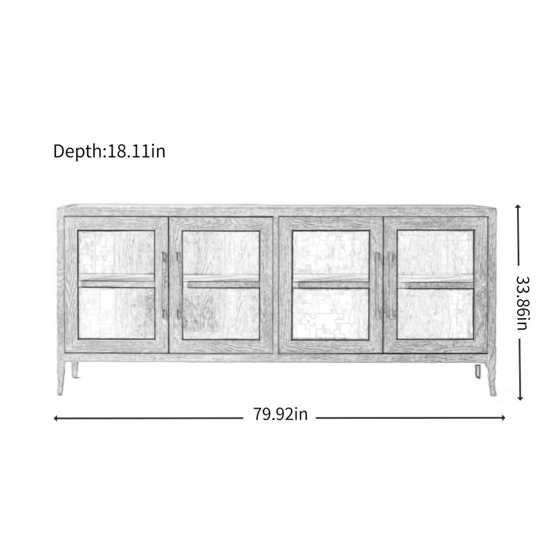 Vitrine simple de style français, Gris