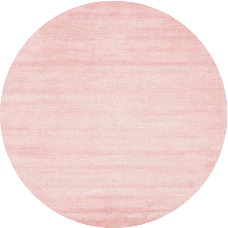 Tapis de zone rose contemporaine, Rond 7 pi