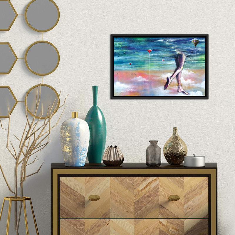 « cloud walk »-impression, Toile avec cadre noir, H 26 po x l 40 po x 1,5 po