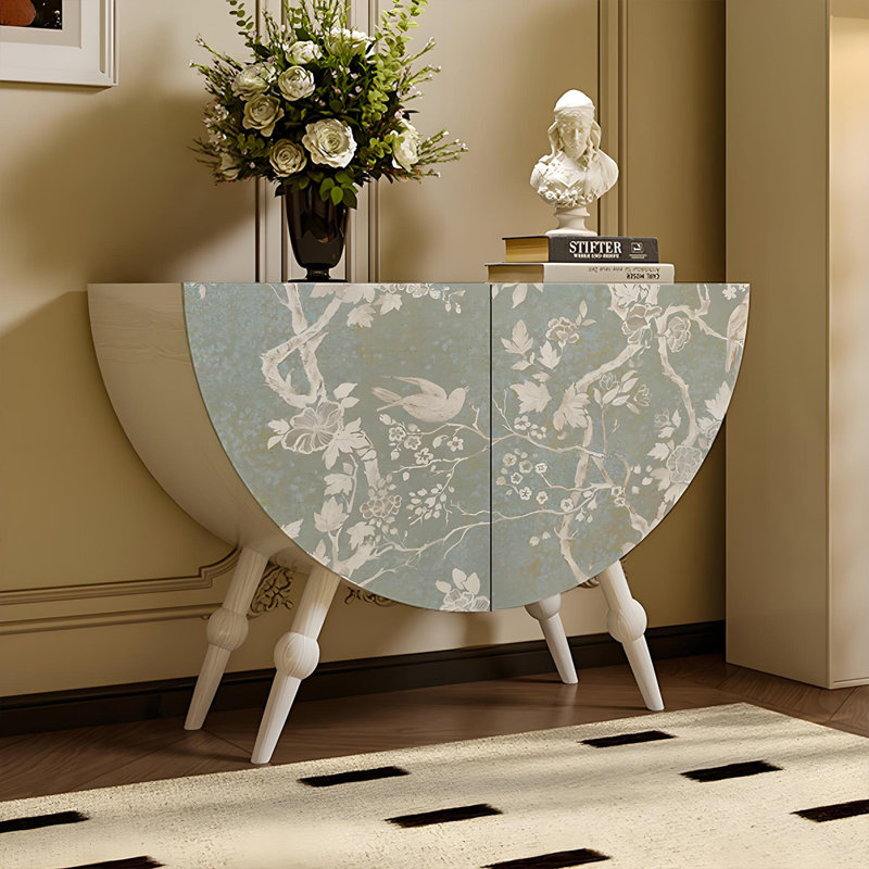 Armoire de rangement demi-lune pour petits espaces, Ivoire ivoire