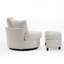 Upholstered Teddy Swivel Armchair With Footstool-627896505