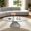 Table basse ovale moderne en pierre 47,27 ", base sculpturale en fibre de verre pour salon et appartement-123028473