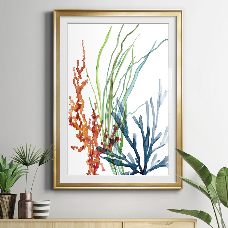 Ocean Garden I - Cadre photo, impression sur papier, H 18,5 po x l 24,5 po x P 1,5 po, Doré