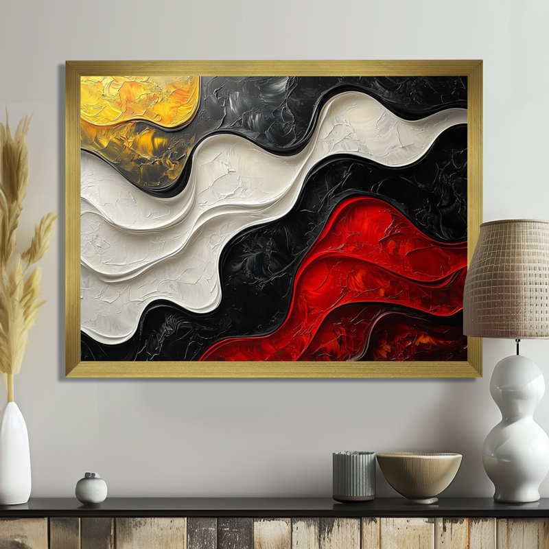 Westrick - Abstract Canvas Art Print, Reproduction encadrée d'une seule photo, 12" H x 20" W, Doré