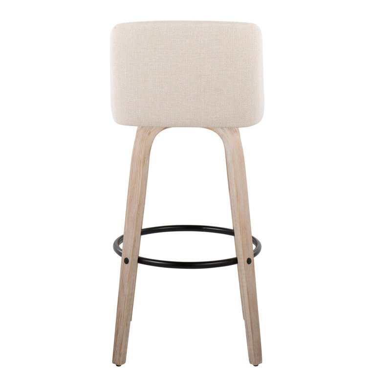 Tabouret de comptoir pivotant 24,25 po Arabelle, Polyester crème crème / blanc délavé / structu