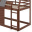 Lit superposé simple en bois avec toit, échelle et fenêtres