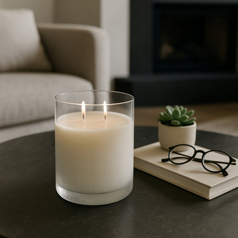 Indoor Candle Glass Wax Modern Decorative Accent Candle With Sleek Minimalist Design For Stylish Home Ambiance And Versatile Room Decor Display In Contemporary Living Spaces