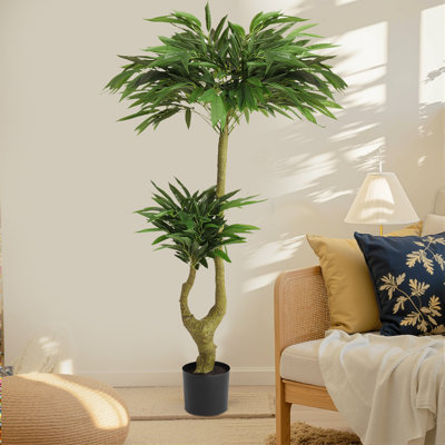 Indoor/Outdoor/Décor Artificial Tree UV Resistant Faux Palm Tree Plant in Pot in Basket in Planter