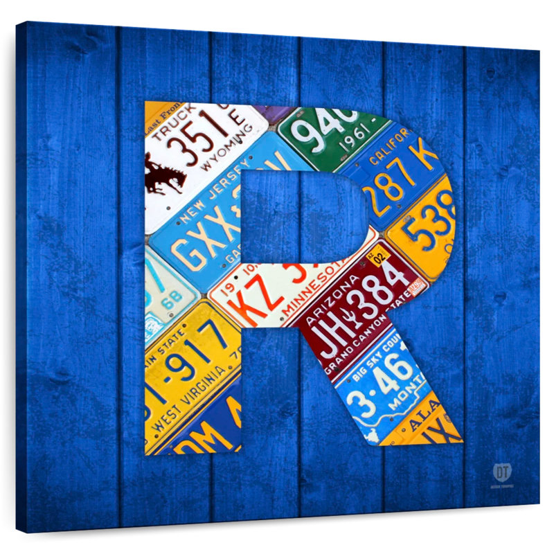 R License Plate, 10'' H x 10'' W