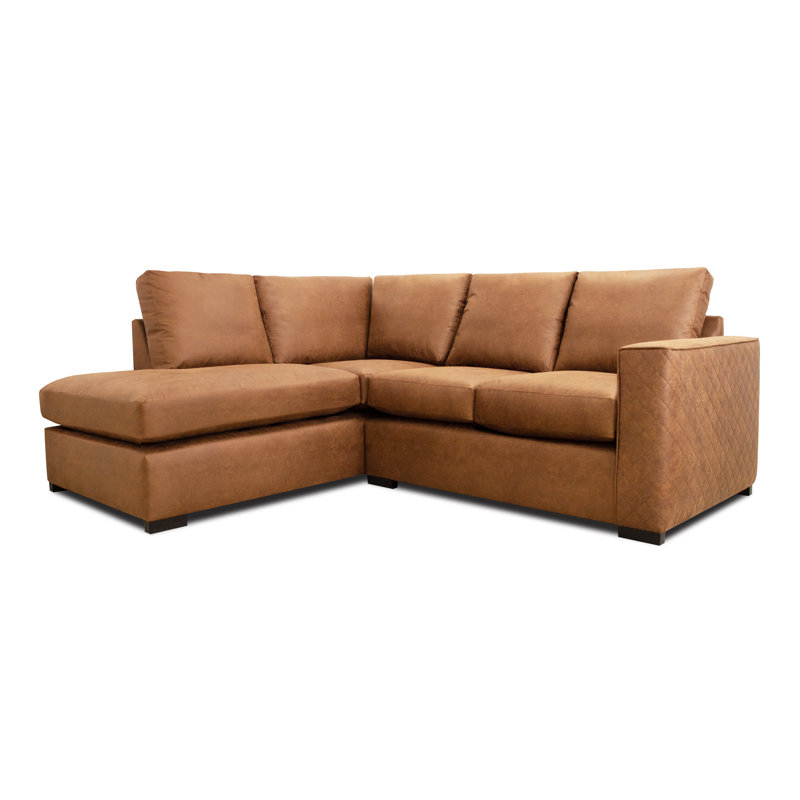 Archille 4 Seater Faux Leather Corner Sofa , Left Hand Facing, Tan