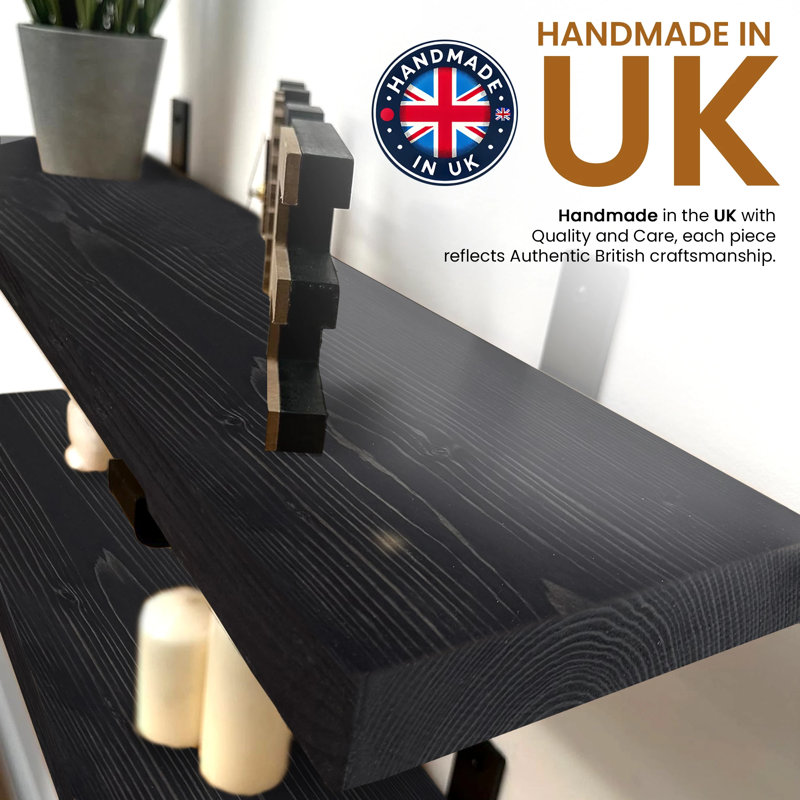 Vaasa 2 Piece Wood, 4.5cm H x 100cm W x 22cm D, Black