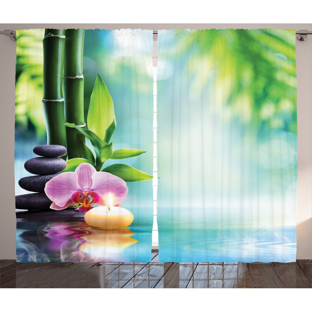 Rustikaler Vorhang, Candle Bamboo Tranquility, Spa, Mehrfarbig