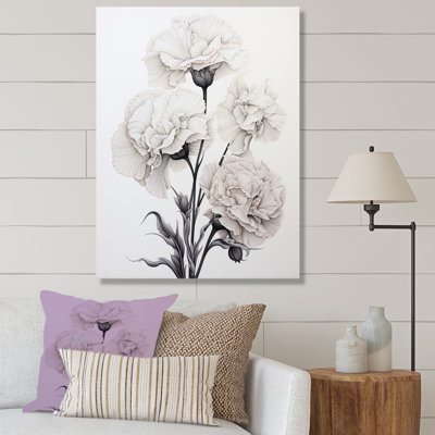 Œillets monochromes minimalisme sur toile
