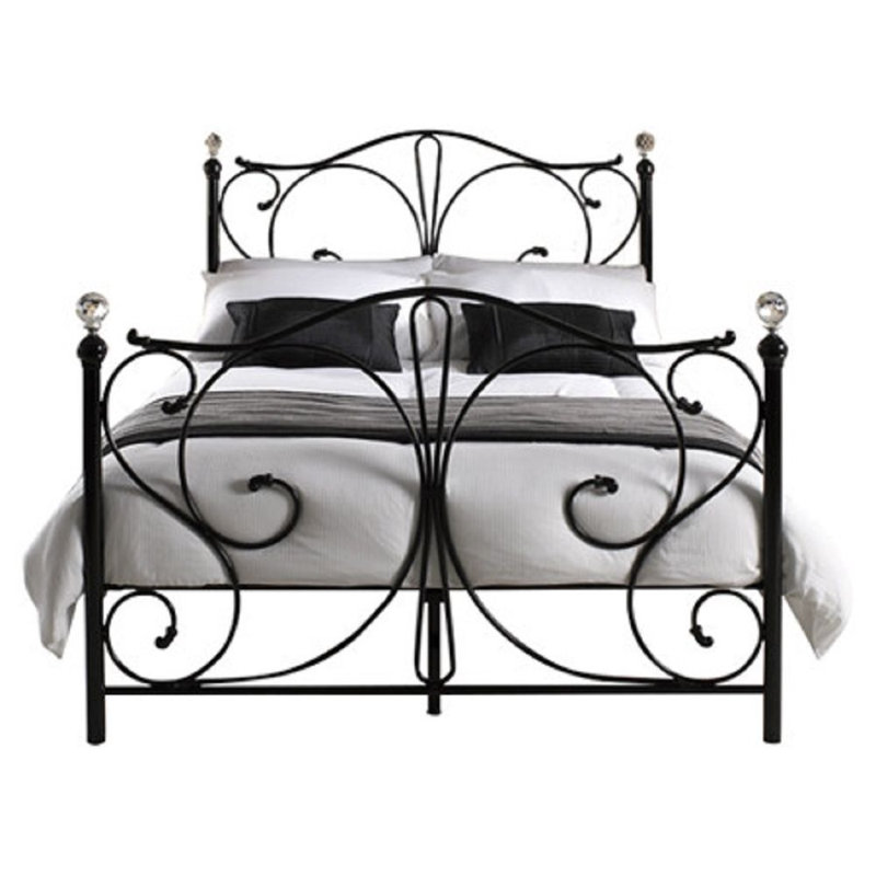 Larissa Metal Bed, Black, Small (4')