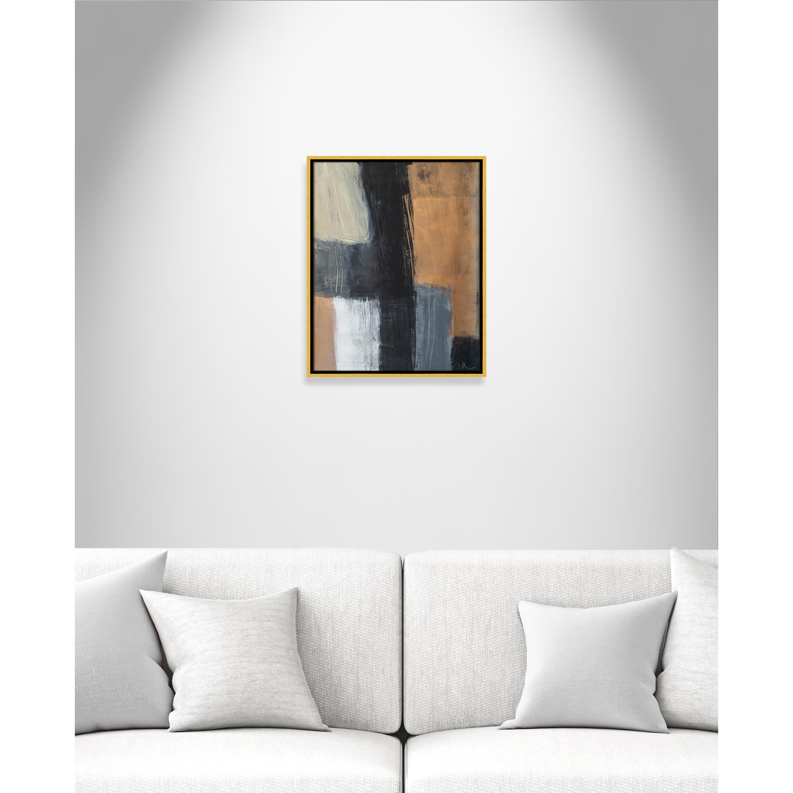 Calderon "Metallic Slate II" Print, 21.5" H x 17.5" W x 2" D, Gold Floater Framed, No Mat