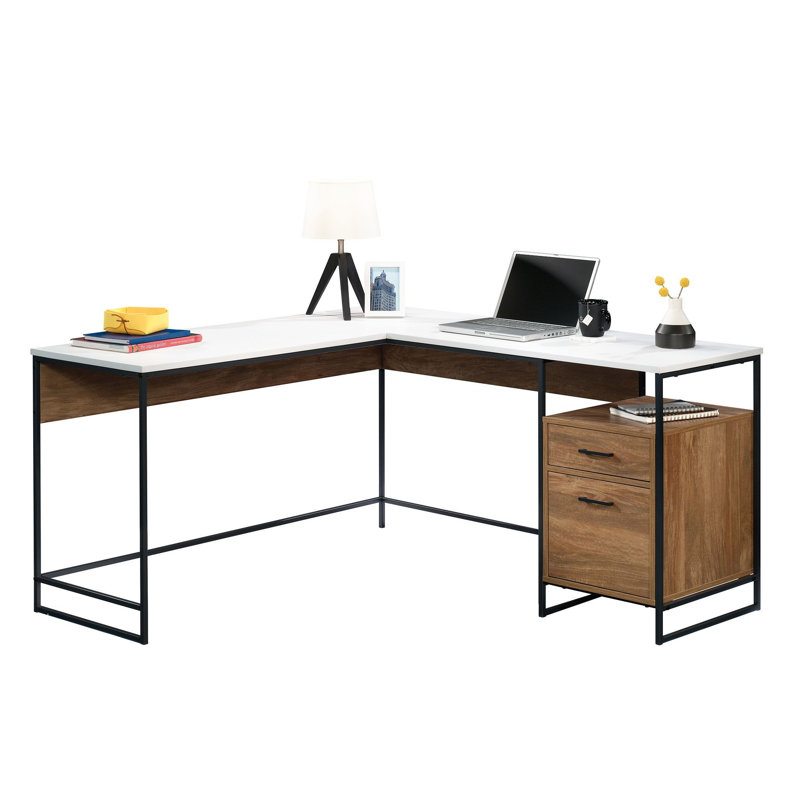 Tremont Row L Desk Mystic Oak, Orange