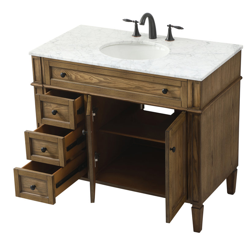 Meuble-lavabo simple 40 po Rivers, Brun foncé