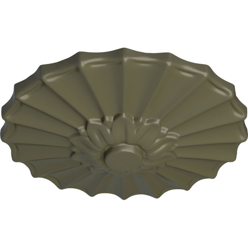Médaillon de plafond l 9 po x P 1,375 po Shakuras, Tortue peinte